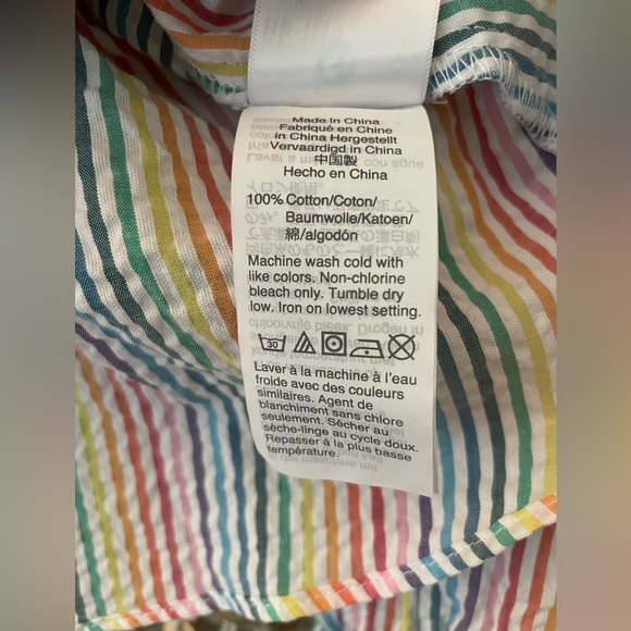 ๐ J Crew NWT rainbow seersucker stripe top sz 4 ๐ - Picture 7 of 7